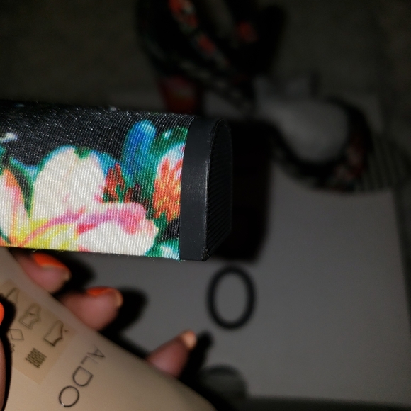 Flower print ankle strap heeled sandal - Picture 5 of 6